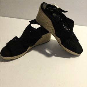 Womens black and straw heel/sandal by Liz Claiborne